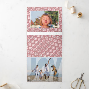 Tarjeta Festiva Tríptica Superponer alegría Navidades vacaciones polvorient