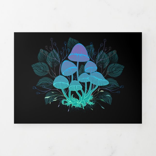 Tarjeta Festiva Tríptica Toadstools en Bushes (Foto de portada)