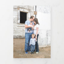 Triple 4 Fotograma Árbol Evergreen Watercolor Card