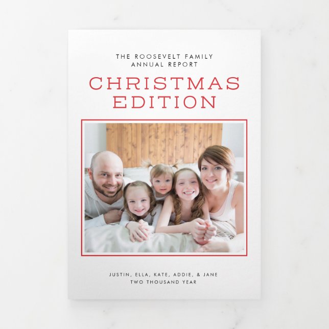 Tarjeta Festiva Tríptica Triple Navidad del boletín informativo Infographic (Foto de portada)