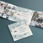 Tarjeta Festiva Tríptica Winter Wishes Multi Photo<br><div class="desc">Presentamos nuestra encantadora tarjeta de Navidades triples, una mezcla perfecta de calidez y capricho para sus saludos de vacaciones! Con ilustraciones dulces y dibujados a mano de una acogedora escena de invierno con patinadores deslizándose en estanques congelados y disfrutando de la diversión en trineos, esta carta le da vida a...</div>