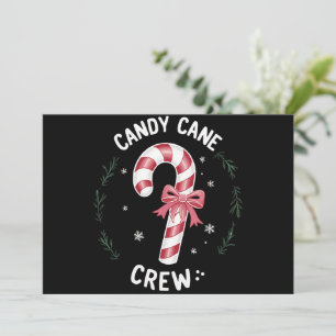Tarjeta Festiva Tripulación de bastón de caramelo Divertida Navida