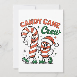 Tarjeta Festiva Tripulación de Caramelo Navideño Temporada de Vaca