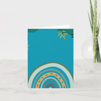 Tarjeta Festiva Tropical blue teal