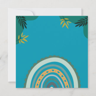 Tarjeta Festiva Tropical blue teal