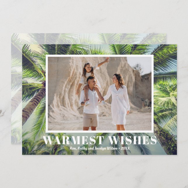 Tarjeta Festiva Tropical Christmas Photo (Anverso / Reverso)