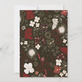 Tarjeta Festiva Tropical Christmas Red Sage Hibiscus Flower Palm