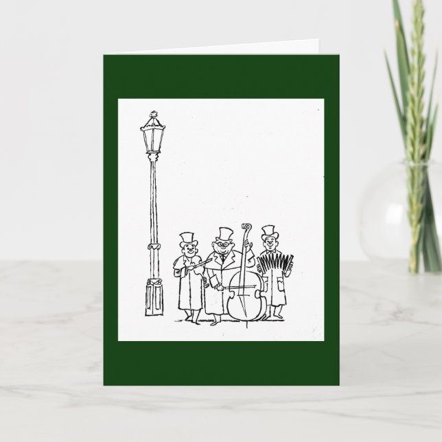 Tarjeta Festiva Trovadores que dan un paseo de Frederick y de (Anverso)