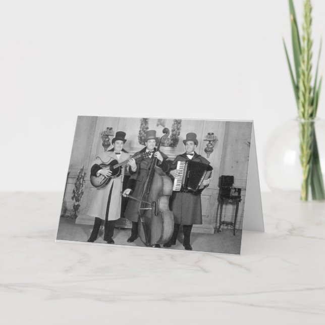 Tarjeta Festiva Trovadores que dan un paseo de Frederick y de (Anverso)