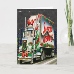 Tarjeta Festiva Truckin Santa - Greeting Card