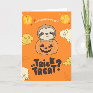 Tarjeta Festiva Truco de fiesta de Halloween o trato Perezoso Cala