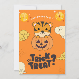 Tarjeta Festiva Truco o trato de la fiesta de Halloween Tigre Pump