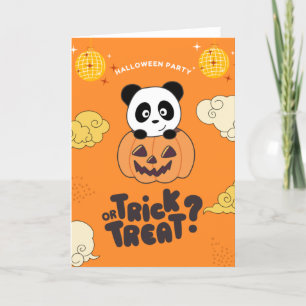 Tarjeta Festiva Truco o trato de panda de Halloween