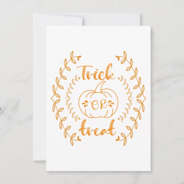 Tarjeta Festiva Truco o trato en marco de plantas (Anverso)