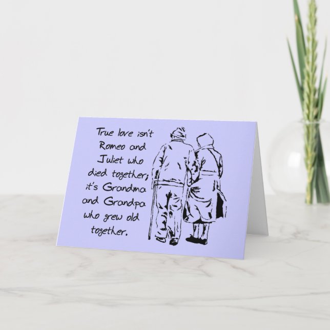 Tarjeta Festiva True Love Grows Old Romantic Greeting Card (Anverso)