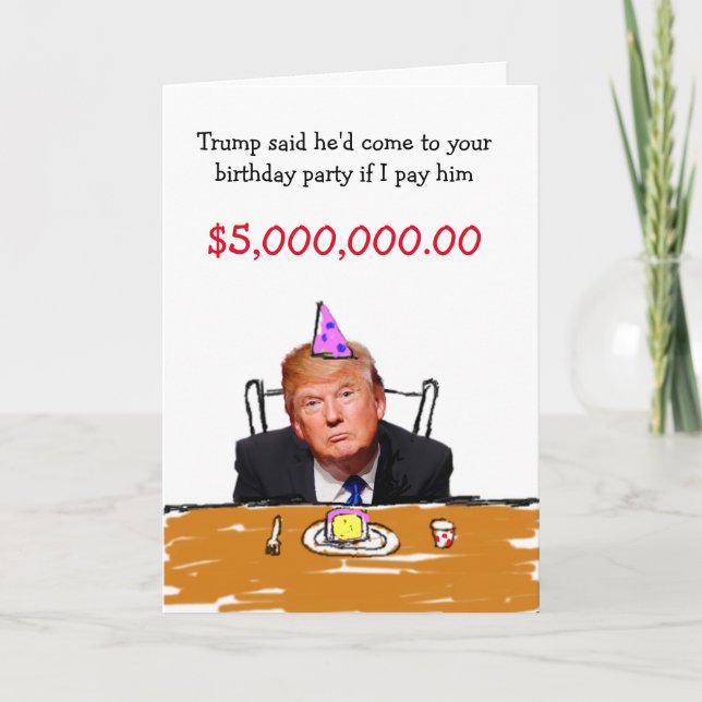 Tarjeta Festiva Trump $5,000,000 Cumpleaños (Anverso)