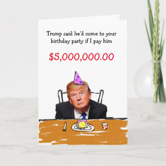 Tarjeta Festiva Trump $5,000,000 Cumpleaños