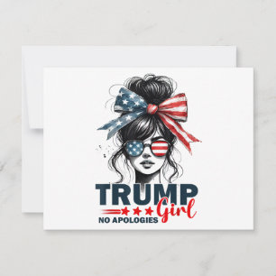 Tarjeta Festiva Trump Chica sin disculpas gafas de sol ruidosas