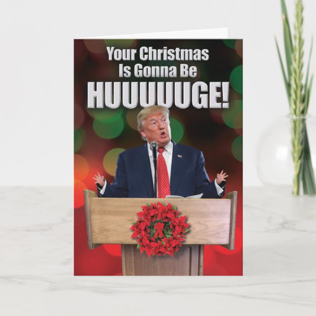 Tarjeta Festiva Trump Enormes Navidades de Navidades Graciosa Tarj (Anverso)