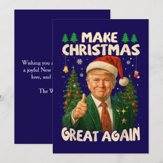 Tarjeta Festiva Trump hace a los Navidades grandes de nuevo azul o