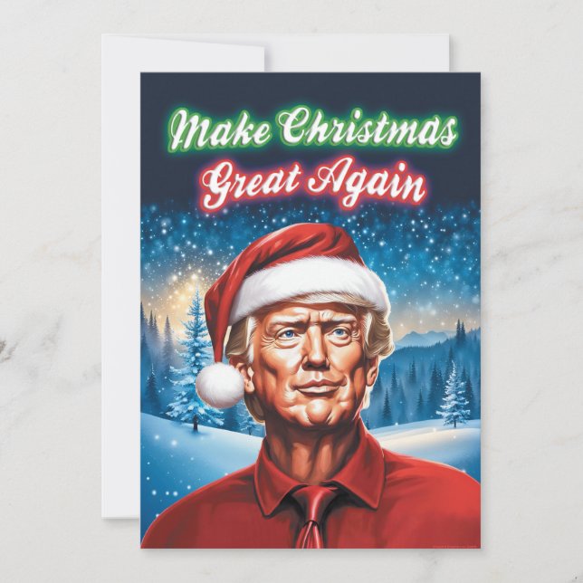 Tarjeta Festiva Trump - Hacer que los Navidades vuelvan a ser gran (Anverso)