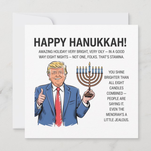 Tarjeta Festiva Trump Hanukkah  (Anverso)