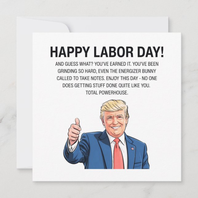 Tarjeta Festiva Trump Labor Day  (Anverso)