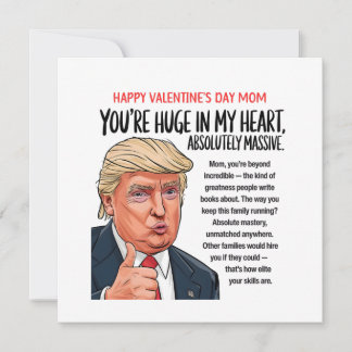 Tarjeta Festiva Trump Mom Valentine's Day