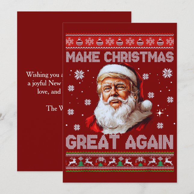 Tarjeta Festiva Trump Papá Noel vuelve a hacer que los Navidades s (Anverso / Reverso)