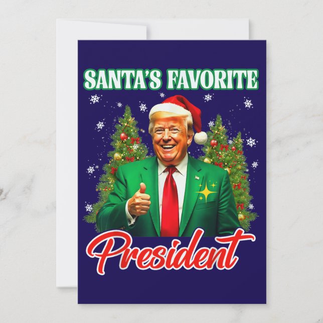 Tarjeta Festiva Trump Santa Hat | El presidente favorito de Santa  (Anverso)