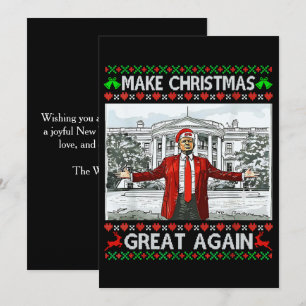 Tarjeta Festiva Trump Santa Hat Hacer a los Navidades grandes de