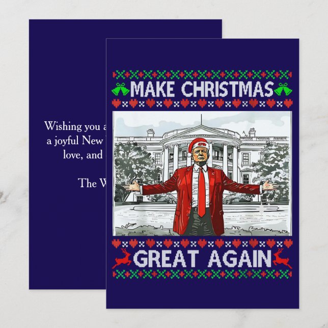 Tarjeta Festiva Trump Santa Hat | Trump vuelve a hacer grandes Nav (Anverso / Reverso)
