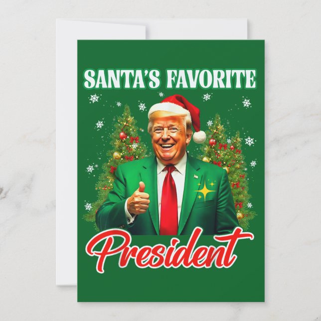 Tarjeta Festiva Trump Santa Hat Xmas | El presidente favorito de S (Anverso)