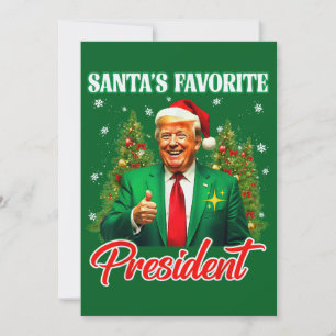 Tarjeta Festiva Trump Santa Hat Xmas El presidente favorito de S