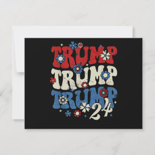 Tarjeta Festiva Trump Trump Trump 2024 Retro 
