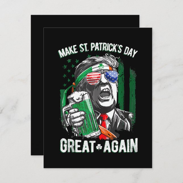 Tarjeta Festiva Trump vuelve a ser gracioso el día de San Patricio (Anverso / Reverso)