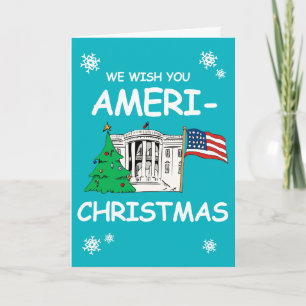 Tarjeta Festiva Trump y Hillary les desean Navidades norteamerican