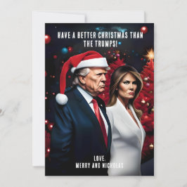 Tarjeta Festiva Trump y Melania malos Navidades