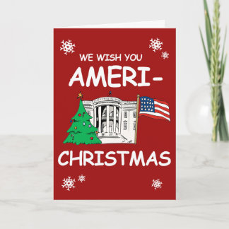 Tarjeta Festiva Trump y Pence les desean Navidades norteamericanos