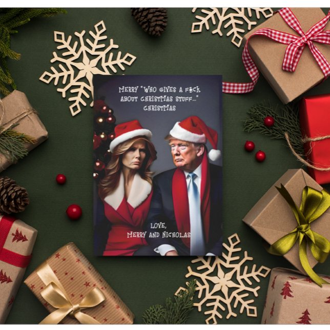 Tarjeta Festiva Trump y su esposa "quien da un m***o" Navidades (Subido por el creador)