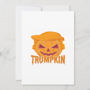 Tarjeta Festiva Trumpkin Clásico – Estilo Presidente Calabaza