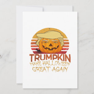 Tarjeta Festiva Trumpkin Halloween Divertido Clásico