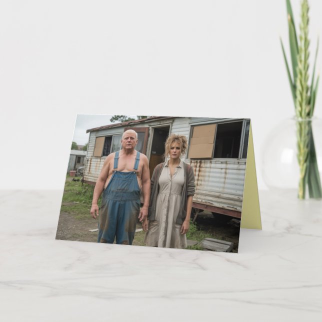 Tarjeta Festiva Trumps at Home Greeting Card (Anverso)