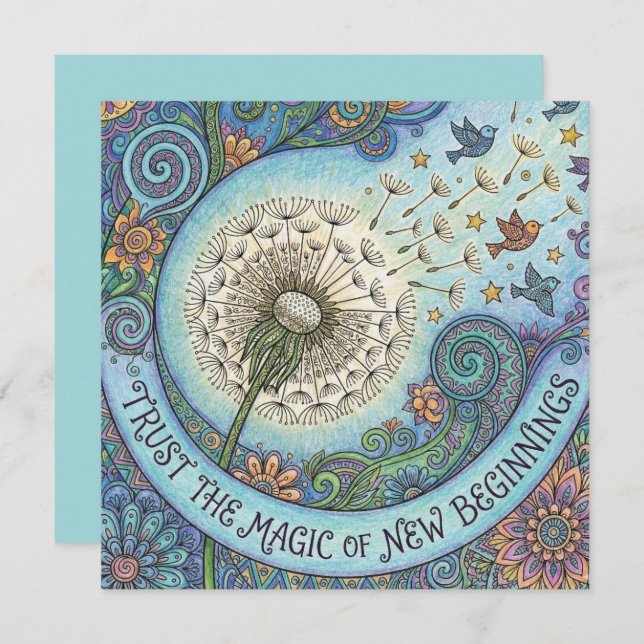 Tarjeta Festiva Trust The Magic of New Beginnings Card (Anverso / Reverso)