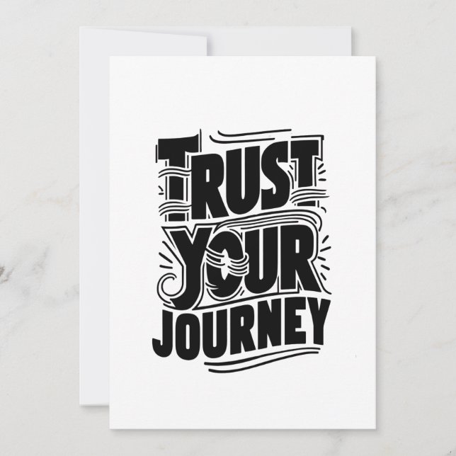 Tarjeta Festiva Trust Your Journey Vertical Typography Art (Anverso)