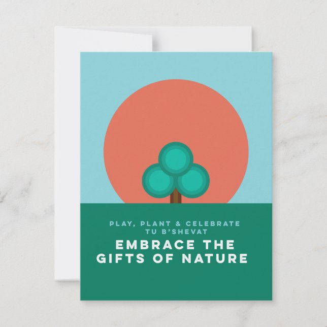 Tarjeta Festiva Tu B'Shevat Acepta Los Regalos De La Naturaleza (Anverso)