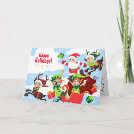 Tarjeta Festiva ¡Tu Cara Aquí! Familia de 5 Navidades divertidos