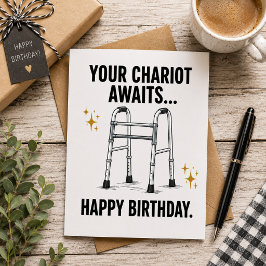 Tarjeta Festiva Tu carro espera… ¡Feliz cumpleaños!