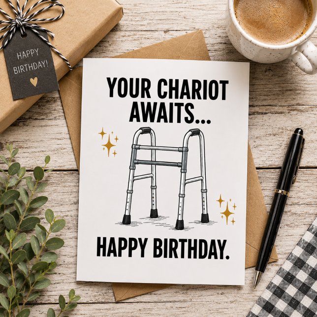 Tarjeta Festiva Tu carro espera… ¡Feliz cumpleaños! (🤣 The Card That Gets the Biggest Birthday Laugh!)