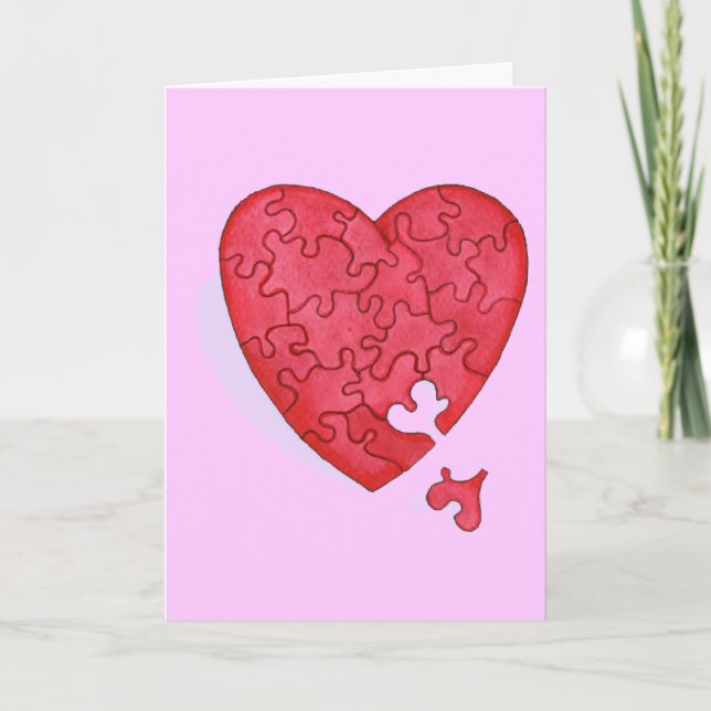 Tarjeta Festiva Tú Eras La Pieza Desaparecida De Mi Corazón (Anverso)